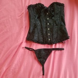 Solid Lace Up Back Corset